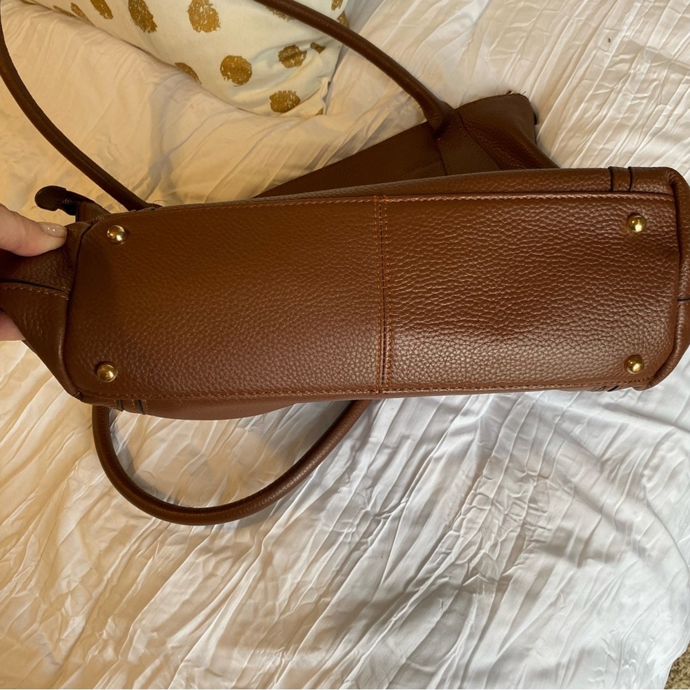 Lodis Kierra Brown Pebble‎ Grain Leather Large Tote Shoulder Bag - Picture 3 of 12